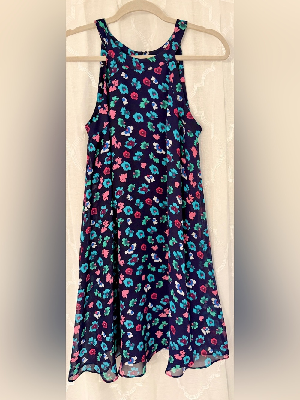 Betsey Johnson Navy Floral Swing Dress Size Small